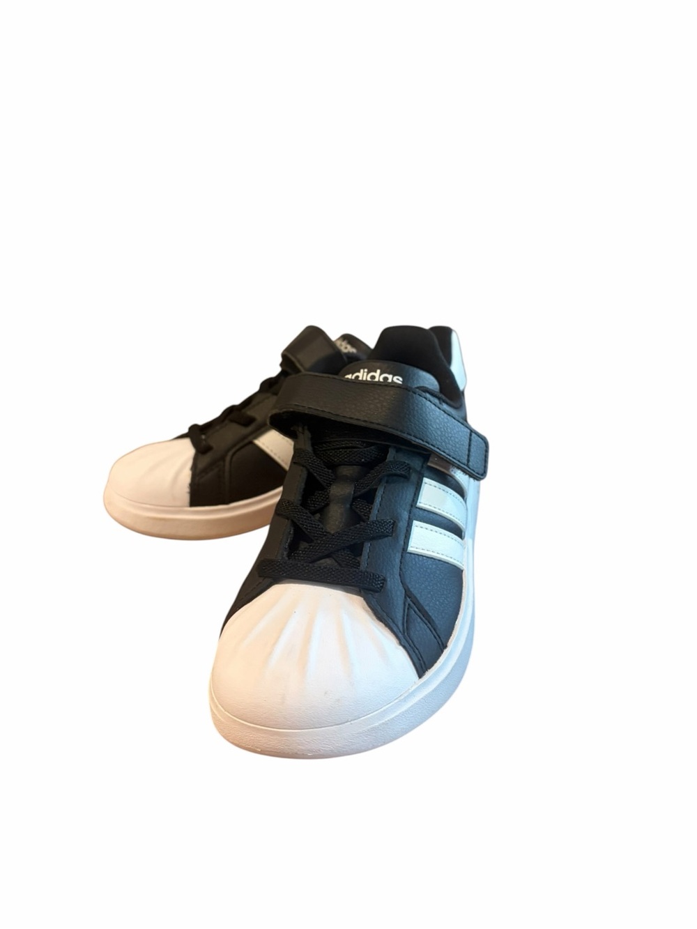 Adidas Kids Streettalk Black and White Shell Toe Sneakers. NWOB